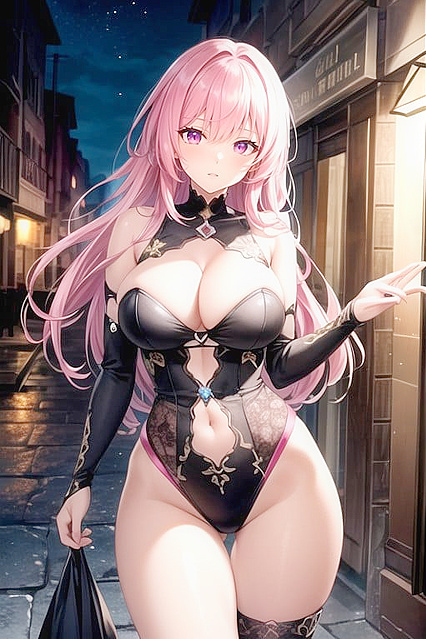 Pink-Haired Dusk Shows Off Her Big Booty in Steamy Hentai Picture
