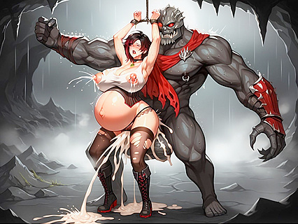 Choked by a Gigantic Penis Monster in Wild Hentai Picture