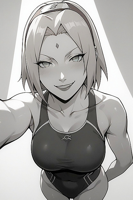 Haruno Sakura in Seductive Swimsuit for Top-Down Hentai Picture