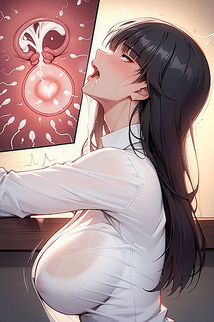 Black-Haired Beauty in Dimly Lit Room Sips Whiskey Before Seductive Hentai Picture