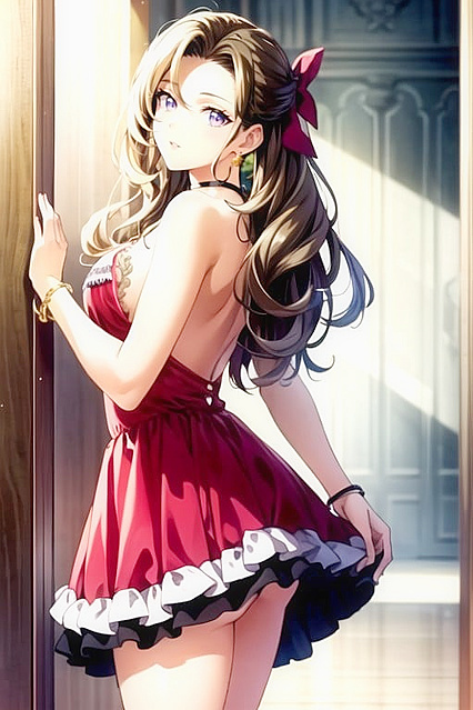 Aerith from Final Fantasy Gets Intimate in Detailed Hentai Pubic Hair Images