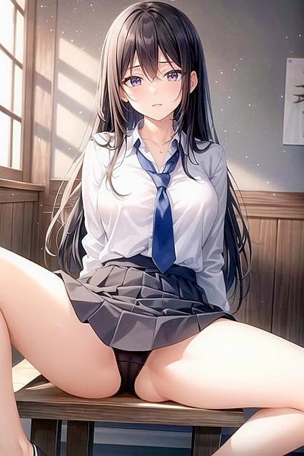 Teen 18+ in School Uniform Spreads Her Legs for Seductive Hentai Pleasure