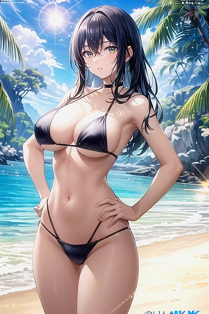 Soft Light Slingshot Bikini Picture in Ultra-Detailed Hentai Porn