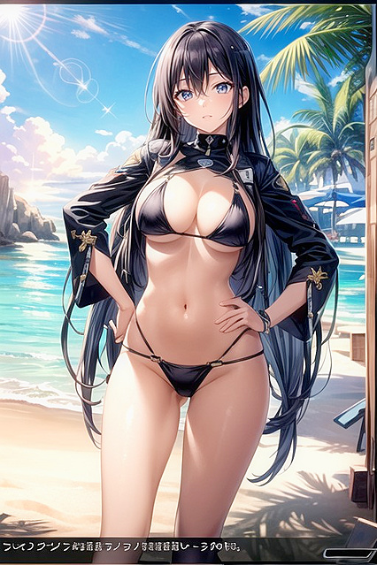 Ultra-Detailed Beach Busty Shots in Seductive Hentai Picture