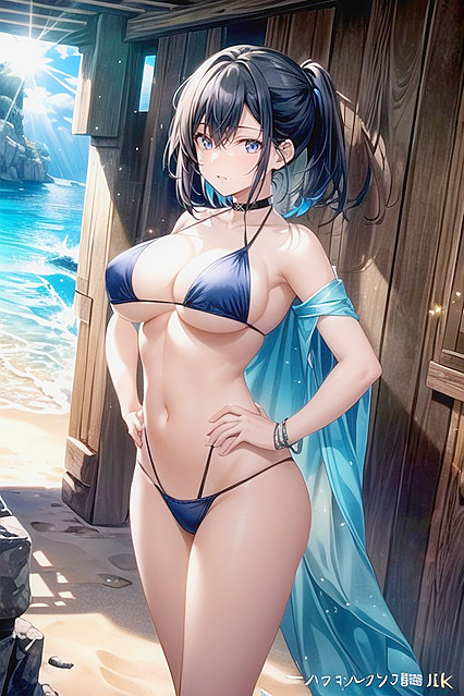 Ultra-Detailed Hentai AIPorn – Slingshot Bikini and Hands-On-Hips Picture