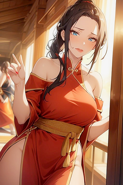Warm Anime Model in Off-Shoulder Outfit Seduces in Steamy Hentai Image