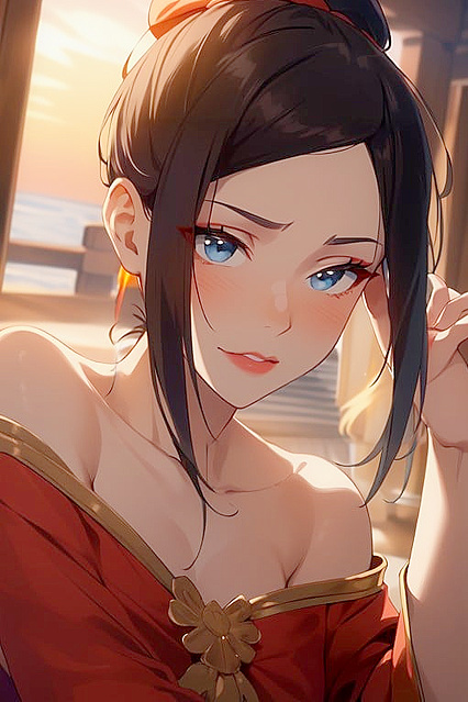 Azula from Avatar Wears Seductive Tunic for Steamy Off-Shoulder Hentai Picture
