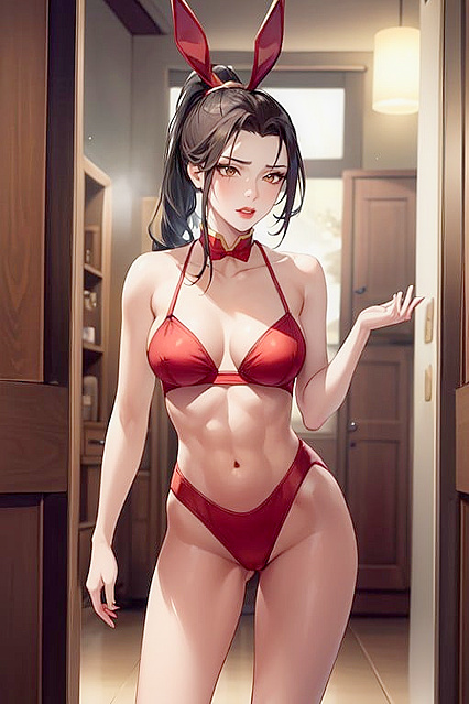 Soft Pastel hentai Art of Standing Beauty with Mesmerizing Brown Eyes