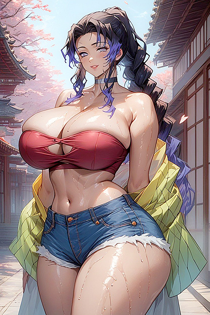 Wet Body, Round Hips, and No Bra – Steamy Hentai AI Picture