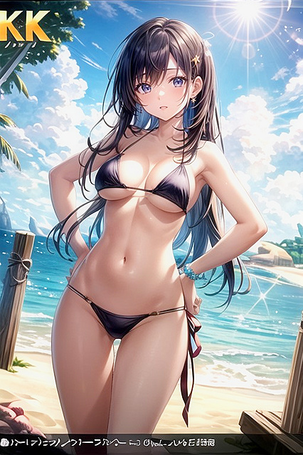 Bikini Slingshot Picture withSoft Light and Busty Shots in hentai AI Porn
