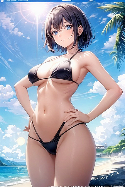 Ultra-Detailed Beach Image with Soft Light for Sensual hentai Pleasure