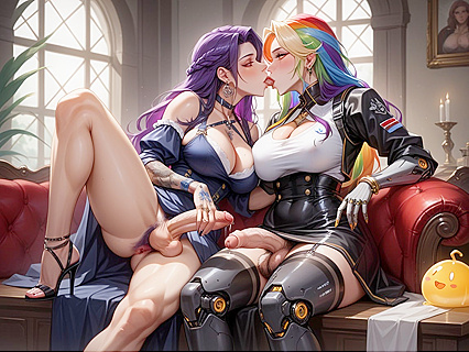 Hairy Balls and Multiple Genital Piercings in  Hentai Picture