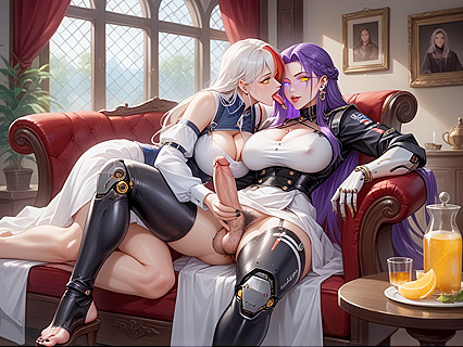 Cyborg Futanari in Naval Uniforms for Steamy Hentai Picture