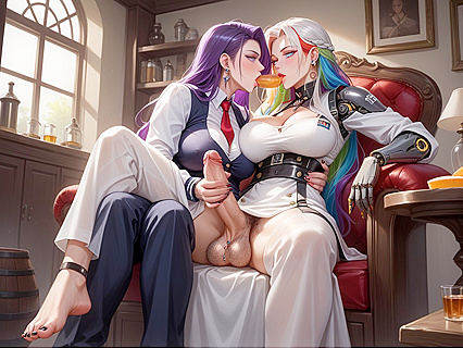 Futanari Hotties with Hairy Pussies in Uncensored Hentai Picture