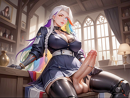 Athletic Cyborg with Hairy Pussy in  Hentai Picture