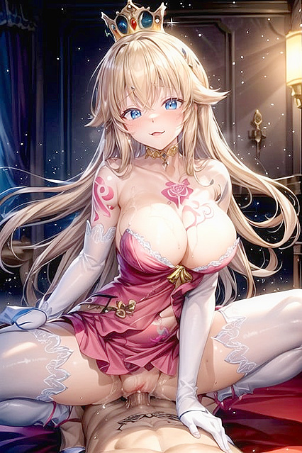 Ultra-Detailed Princess Peach from Super Mario Bros in Steamy Hentai Images