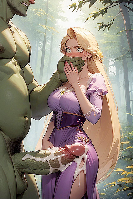 Gigantic Dick Takes Her by Surprise in steamy forest hentai Image