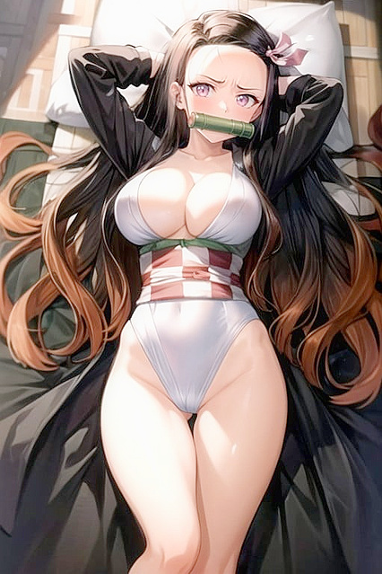 Angry Nezuko from Demon Slayer Shows Her Tiny 18+ Tits in Steamy Hentai Picture
