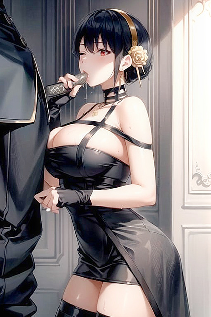 Sweaty Mouth Agape Blowjob in Steamy Hentai Picture