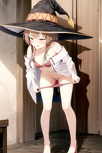 Horny Chick in Pink Bra and Panties Goes Wild in Hentai Picture