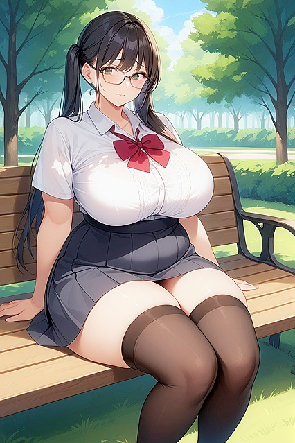 Cute Girl 18+ with Pigtails and Thigh-High Socks in Seductive Hentai Picture