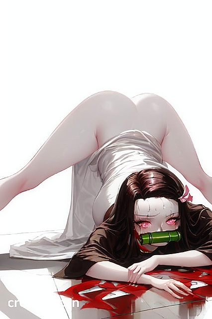 Nezuko from Demon Slayer in Sultry Jack O' Lantern Pose for Sweaty Hentai Pleasure