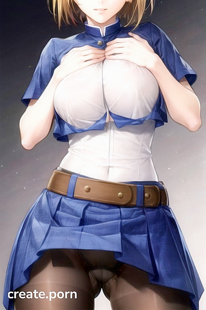 Squeezing Large Breasts in Intimate Close-Up Hentai Images