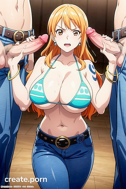 Nami from One Piece Gets Wild in Detailed Gang Bang Hentai Picture