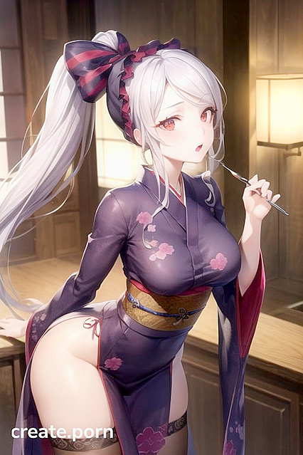 Shalltear Bloodfallen Wears Kimono and Nyons for Seductive Overlord Hentai Images