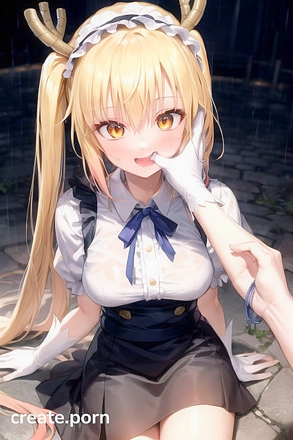 Tohru from Kobayashi's Maid Dragon Gets Her Skirt Lifted in Embarrassing Hentai Images