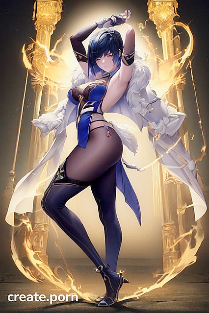 Yelan from Genshin Impact in Full Body Front View Hentai Picture