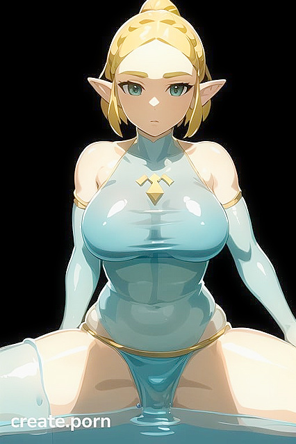 Zelda from The Legend of Zelda Gets Seduced by Slime in Busty Hentai Picture