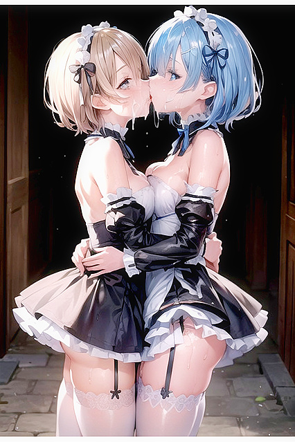 Rem from Re –Zero Endures  Cumshots in Dark Hentai Images