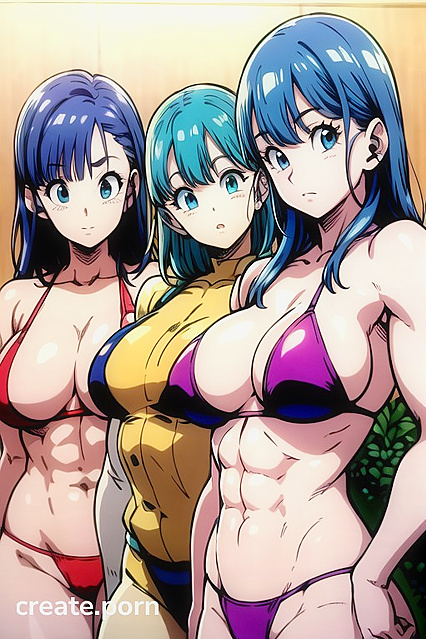 Muscular Harem Picture with Rounded Asses in Steamy Hentai Images
