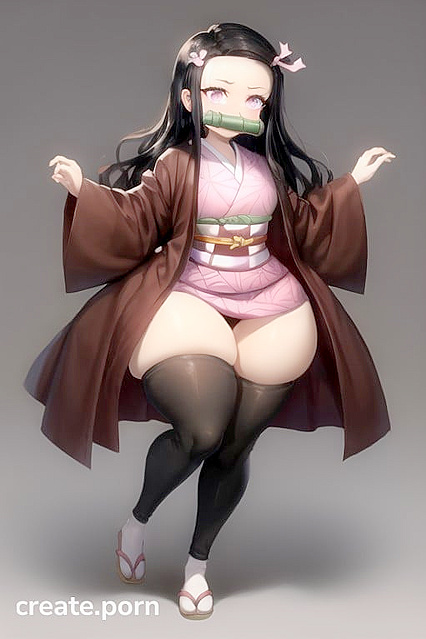Nezuko from Demon Slayer Shows Off Her Massive Ass in Futanari Hentai Orgasms
