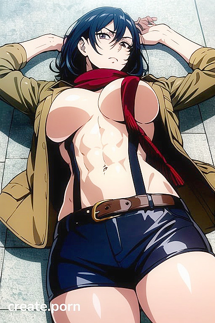 Muscular Stud Shows Off His Naked Body in Busty Hentai Picture
