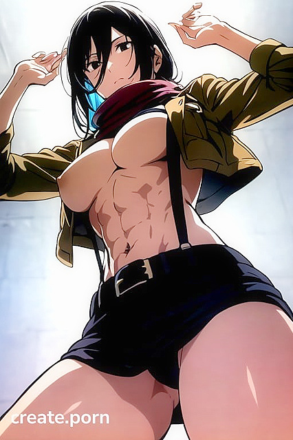 Muscular Abs on Full Display in Upside Down Hentai Picture