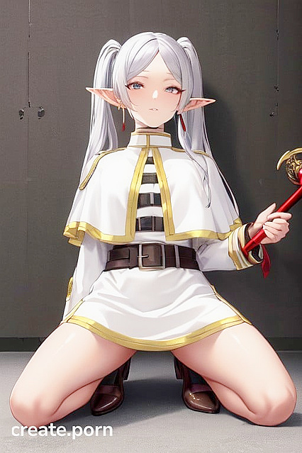 Frieren from Beyond Journey's End Kneels for  Hentai Pleasure