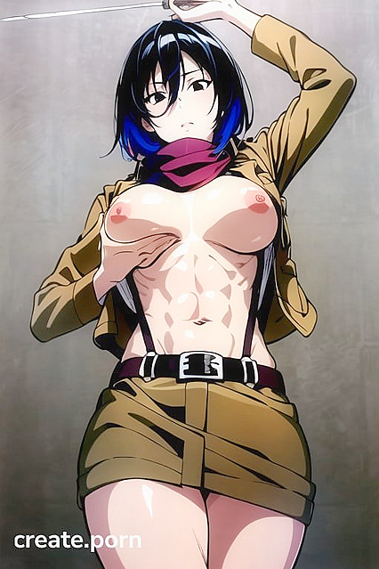 Mikasa Ackerman from Attack on Titan Gets Intimate in Detailed Bottom-Up Hentai Images