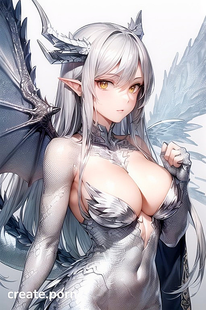 Silver Dragon Wings and Scaled Hands Unleashed in Sensual Hentai Images