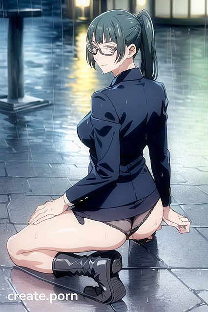 Fit Girl 18+'s Rear View Revealed in Lifting Skirt Hentai Picture