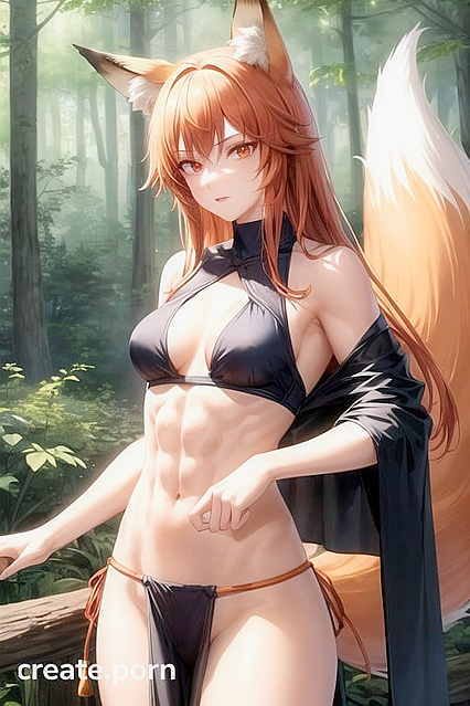 Fox-Tailed Girl 18+ with Small Breasts Enjoying Crowded hentai Pleasures