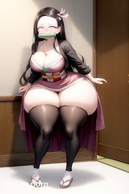 Nezuko from Demon Slayer Cries with Her Huge Ass in hentai Picture