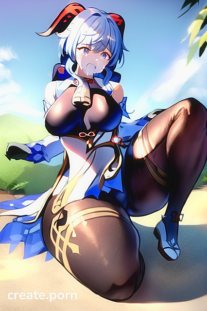 Ganyu's Huge Ass Teased in Seductive Underpants Hentai Image