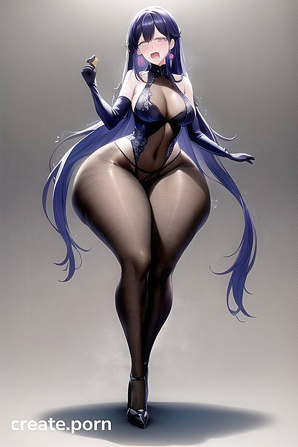 Huge-Assed Beauty in Thong Shows Off Her Curves in Full-Body Hentai Picture