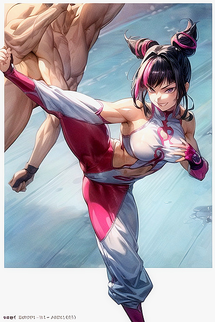 Juri Strikes a Dark-Haired Fight Pose for  Hentai Pleasure