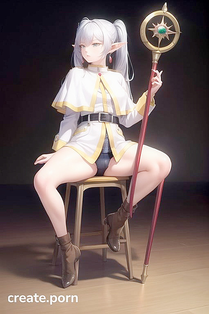 Futanari Frieren from Beyond Journey's End in Full-Body Hentai Bliss