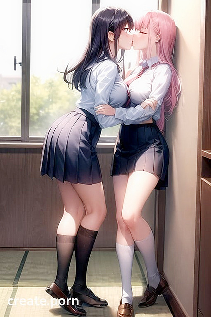 Long-Haired Girl 18+s Touching Skirts and Tits in Steamy Hentai Picture