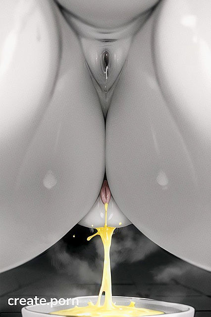 Squatting Before You, Giving Birth While Peeing Heavily into a Bowl in Hentai AIPorn