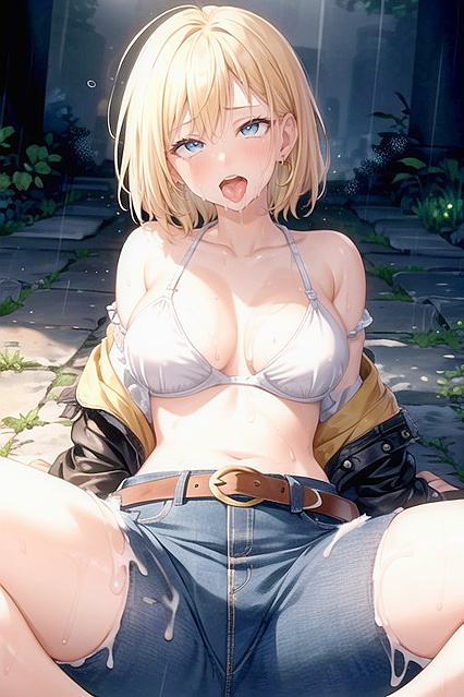 Squatting and Peeing into a Bowl, Streaming Yellow Piss, Giving Birth in Hentai'Picture